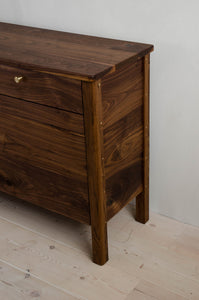 Side of Lore Sideboard in Natural Walnut with Brass Details