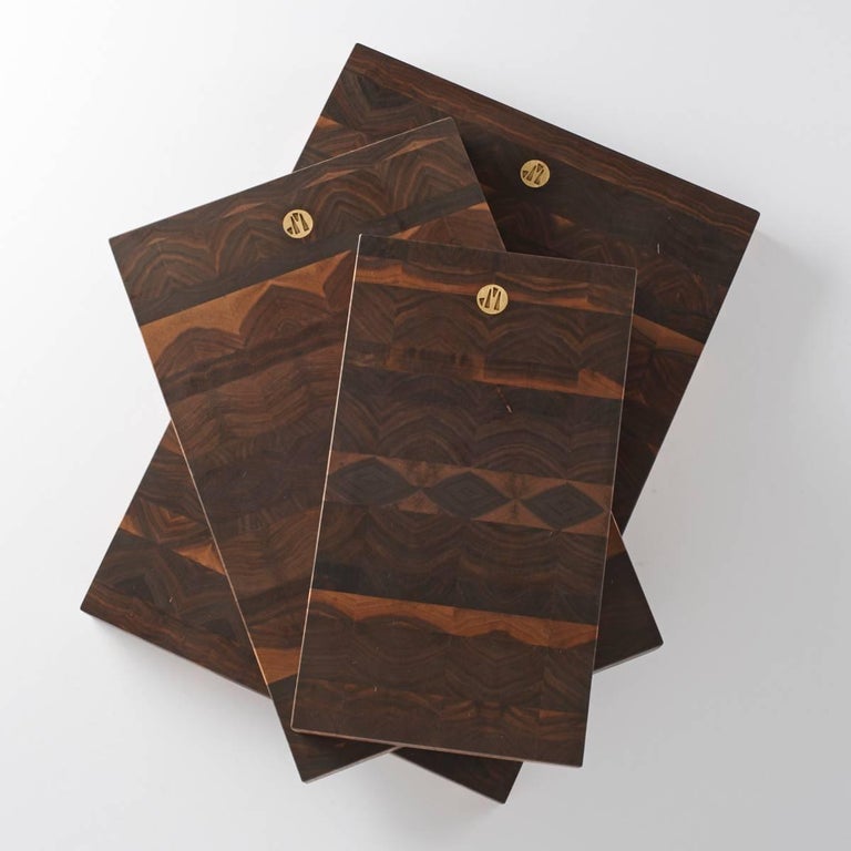 Three Stacked Wesley Butcher Blocks in Black Walnut Top View