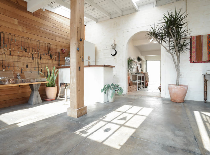 Marisa Mason Jewelry Studio With Custom Wooden Accent Wall