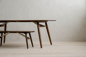 Natural Walnut Nomad Rectangular Dining Table With Nomad Bench