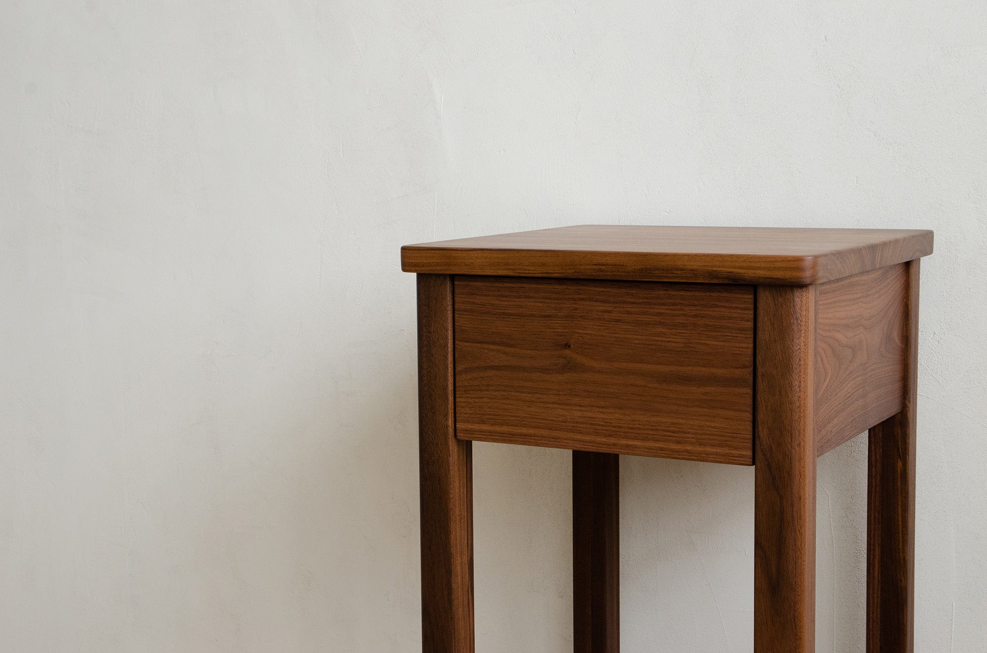 Lore Side Table Closeup in Natural Walnut