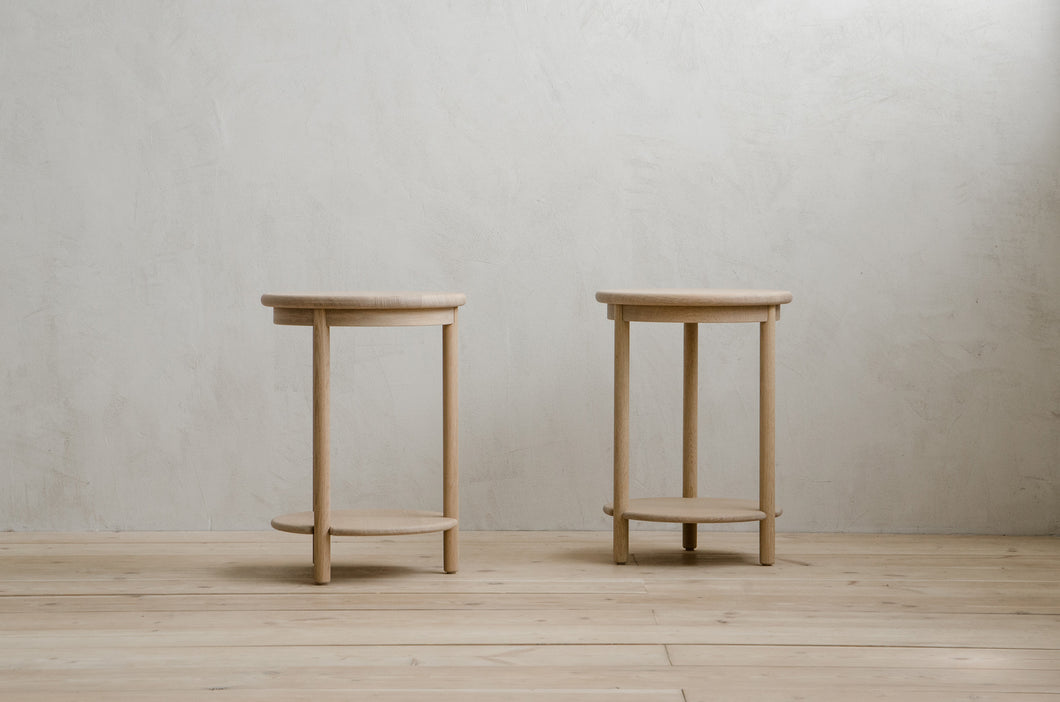 Two Scribe Side Tables in Natural White Oak