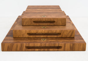 Three Wesley Butcher Blocks in White Oak Stacked on Top Of Each Other